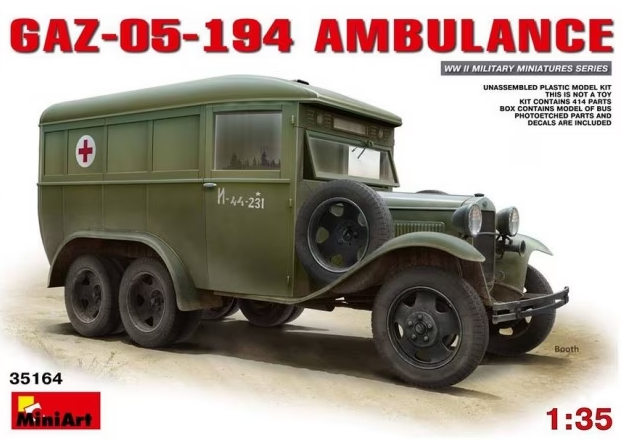 1/35 GAZ-05-194 Ambulance. Ambulancia Soviética Segunda Guerra Mundial