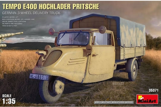 1/35 Tempo E400 Hochlader Pritsche. German 3-wheel delivery truck. WWII