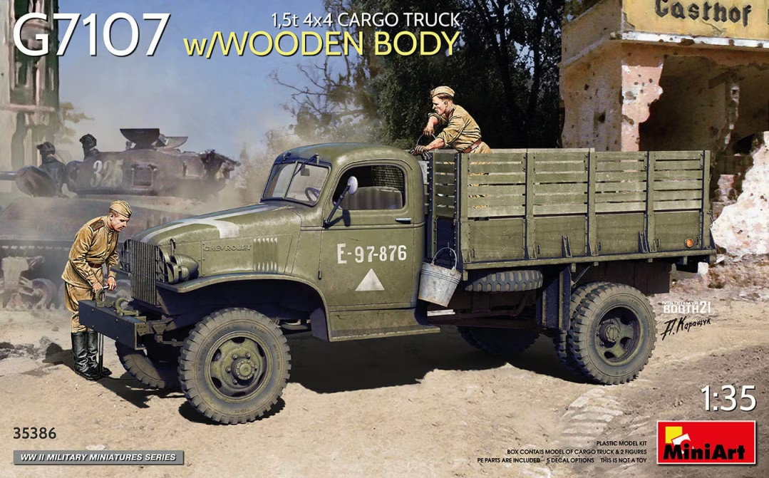 1/35 1,5t 4x4 G7107 Cargo Truck w/Wooden Body. Segunda Guerra Mundial
