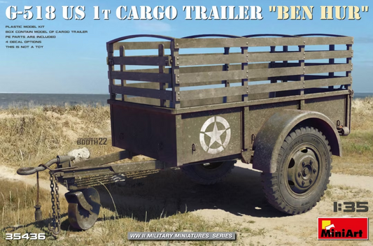 1/35 U.S. Army G-518 U.S. 1T Cargo Trailer Ben Hur WWII