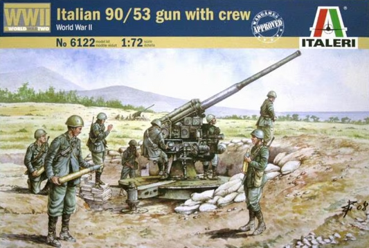 1/72 Italian 90/53 gun with Crew. WWII