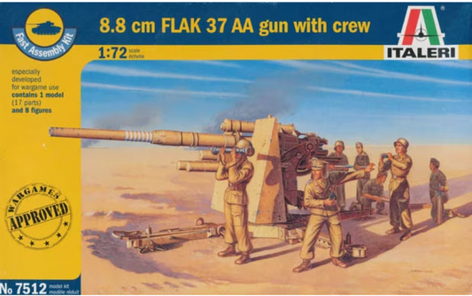 1/72 8.8 cm Flak 37 AA gun with crew. WWII de Italeri