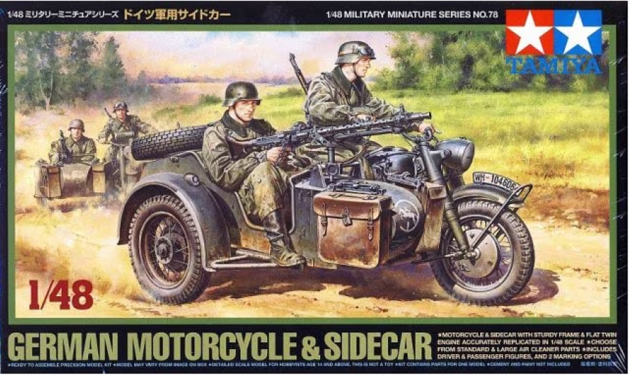 1/48 German Motorcycle & Sidecar WWII Tamiya