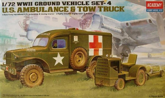 U.S. Ambulance & Tow Truck. WWII Ground Vehicle Set-4