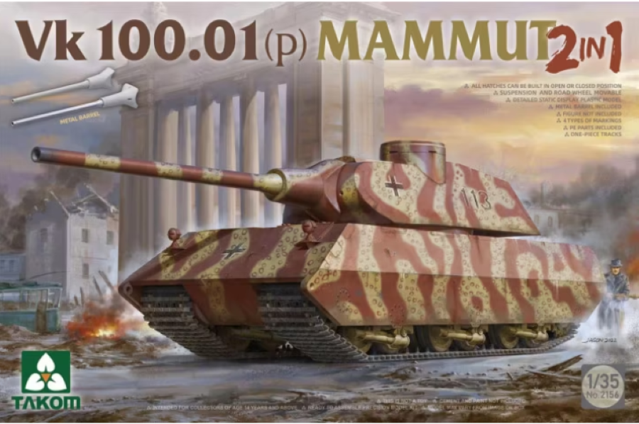 1/35 VK 100.01 (p) Mammut Tanque Alemán. Segunda Guerra Mundial