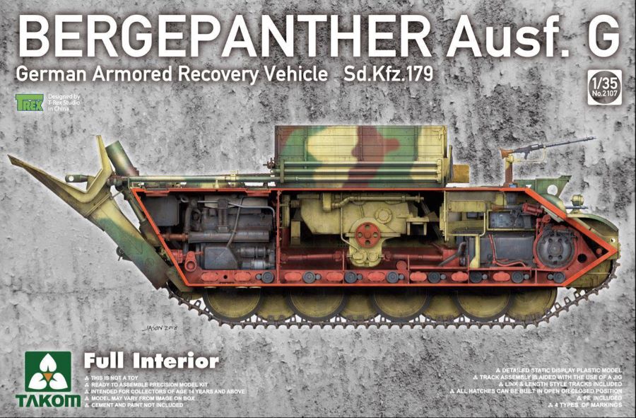 1/35 Bergepanther Ausf.G German Armored Recovery Vehicle Sd.Kfz.179 w/ Full Interior