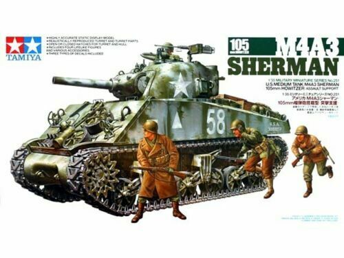US Medium Tank M4A3 Sherman 105mm Howitzer Assault Troops